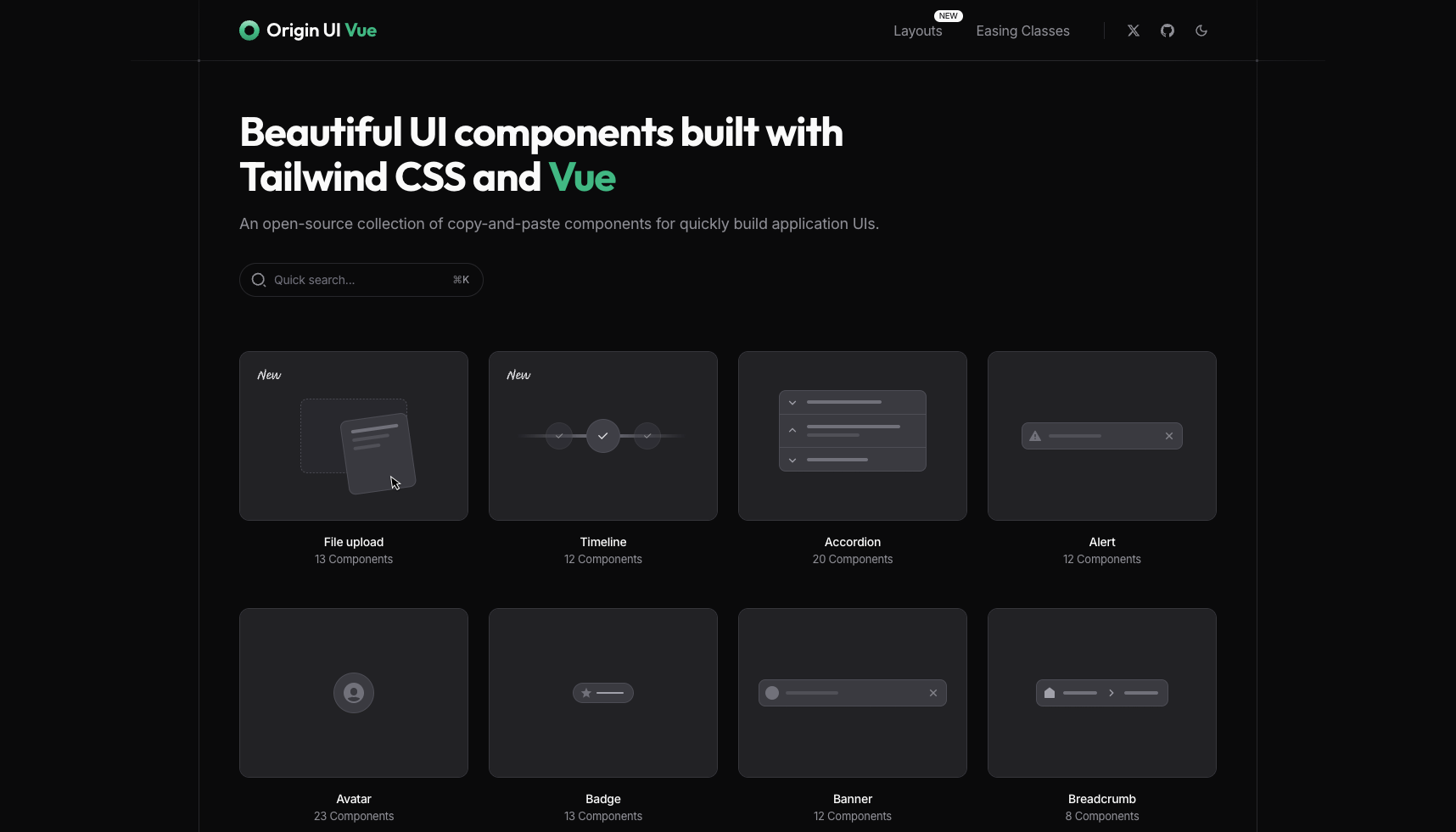 OriginUi Vue
