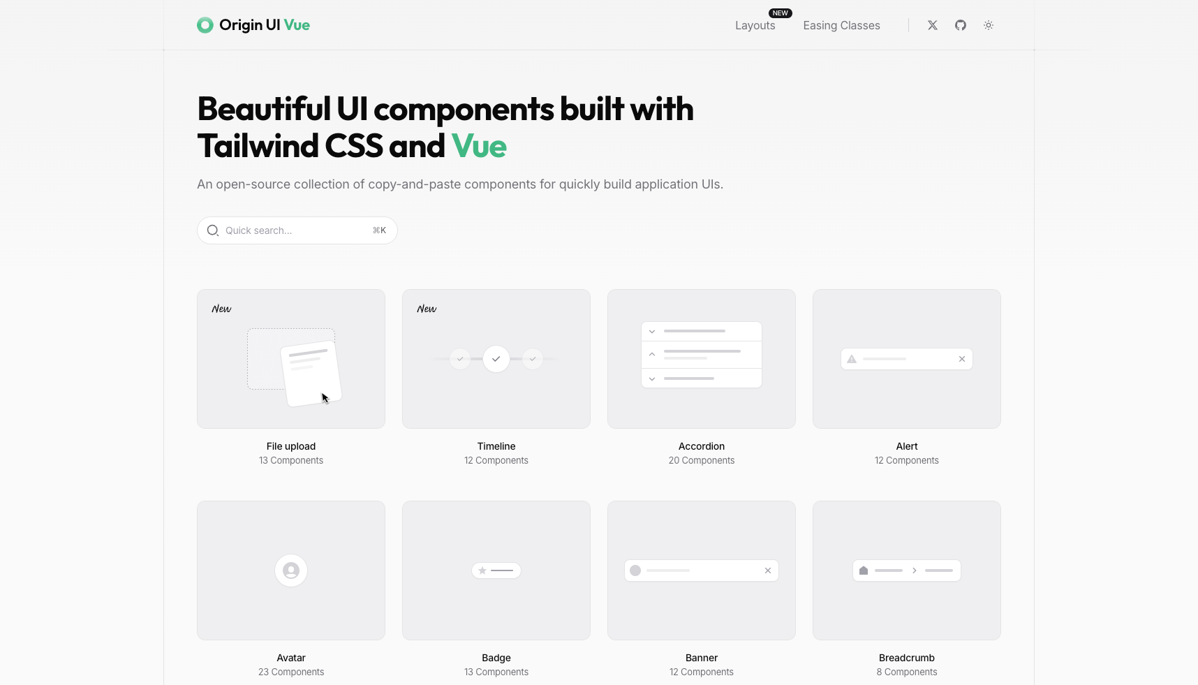 OriginUi Vue